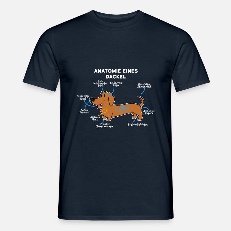Anatomie Eines Dackel - Männer T-Shirt - Navy
