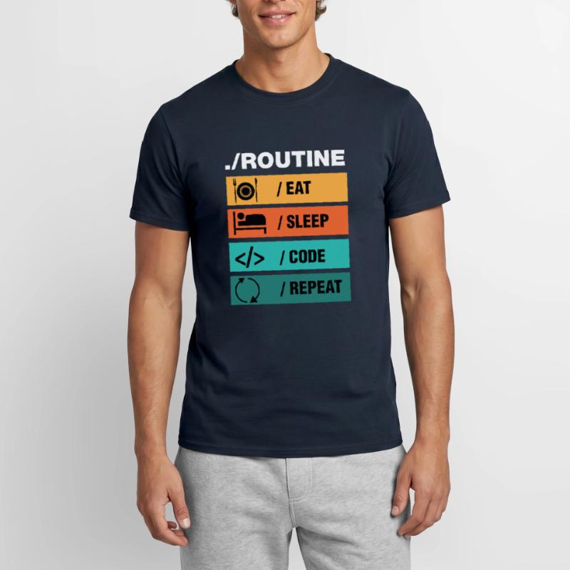Eat Sleep Code Repeat Programmeur T-shirt homme