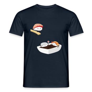 Sushi Bad Lustig - Männer T-Shirt - Navy - Vorne - AI Model Male 178 light (178cm)