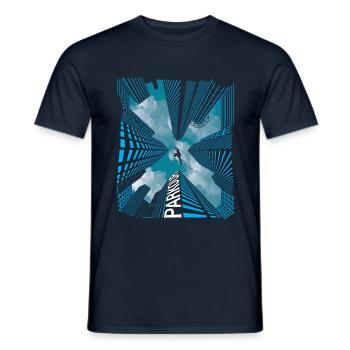 Skyline de Parkour - T-shirt homme - marine - Devant - AI Model Male 178 light (178cm)