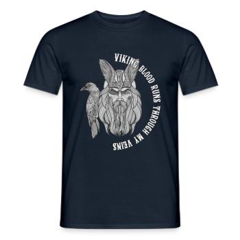 Wikinger-Blutvogel - Männer T-Shirt - Navy - Vorne - AI Model Male 178 light (178cm)