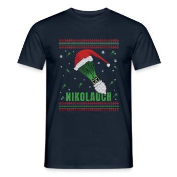 Nikolauch Nikolaus Ugly Christmas Sweater - Männer T-Shirt - Navy - Vorne - AI Model Male 178 light (178cm)