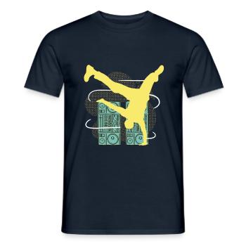 Breakdancer hip hop - Men's T-Shirt - navy - Front - AI Model Male 178 light (178cm)