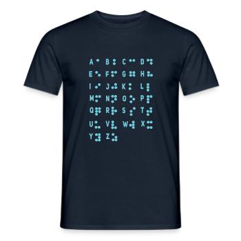 Impaired Letters Awareness Dots Braille - Men's T-Shirt - navy - Front - AI Model Male 178 light (178cm)