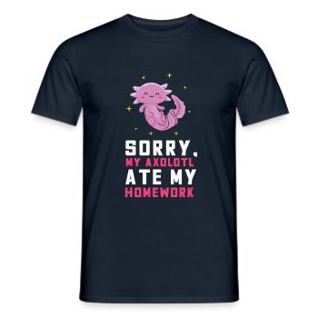 Sorry My Axolotl Ate My Homework Axolotl - Men's T-Shirt - navy - Front - AI Model Male 178 light (178cm)