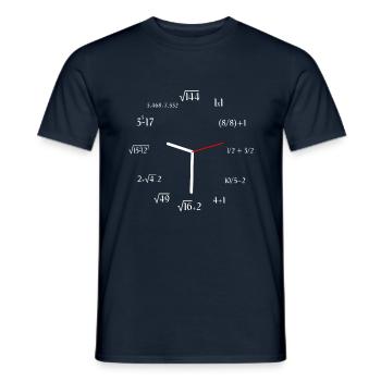 Meme Funny Mathematics Mathematician Math Clock - Männer T-Shirt - Navy - Vorne - AI Model Male 178 light (178cm)