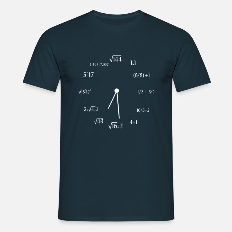 Math Clock Meme Funny Mathematics Clock Math Meme - Men's T-Shirt - navy