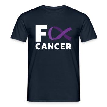 F Cancer du pancréas violet - T-shirt homme - marine - Devant - AI Model Male 178 light (178cm)