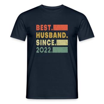 Best Husband 2022 Marriage Hearts Valentines Day - Männer T-Shirt - Navy - Vorne - AI Model Male 178 light (178cm)
