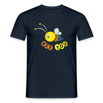 Rainbow Bee Love Gay Pride LGBT Pride Month - Men's T-Shirt - navy - Front - AI Model Male 178 light (178cm)