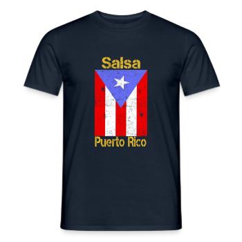 Tee shirt Cadeau Musique Latino Salsa de Puerto Rico - T-shirt homme - marine - Devant - AI Model Male 178 light (178cm)
