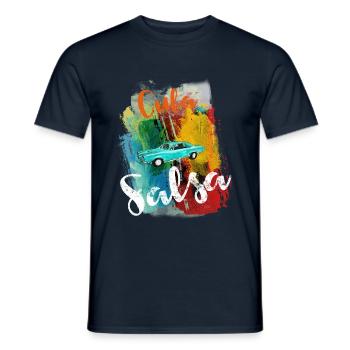 Cuba Salsa Havana vintage T-shirt - Mænd T-shirt - marineblå - Foran - AI Model Male 178 light (178cm)