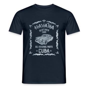 Cuba Havana Vintage Oldtimer Car - Men's T-Shirt - navy - Front - AI Model Male 178 light (178cm)