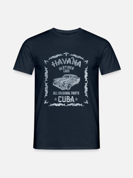 Cuba Havana Vintage Oldtimer Car - Männer T-Shirt - Navy