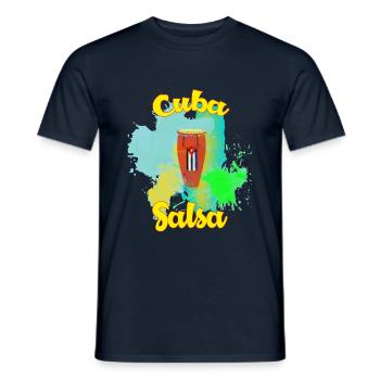Cuba Salsa Music Dance Gift - Men's T-Shirt - navy - Front - AI Model Male 178 light (178cm)
