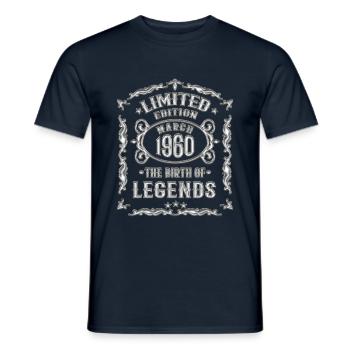 March 1960 Vintage - Birthday Gift 1960 - Men's T-Shirt - navy - Front - AI Model Male 178 light (178cm)