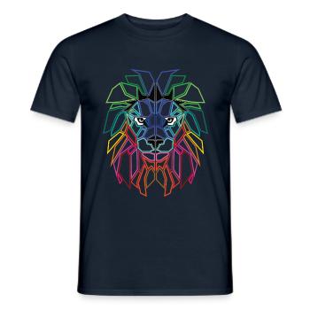 Lion Lion's Head Polygon - Men's T-Shirt - navy - Front - AI Model Male 178 light (178cm)