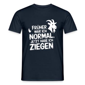 Früher war ich normal jetzt habe ich Ziegen - Männer T-Shirt - Navy - Vorne - AI Model Male 178 light (178cm)
