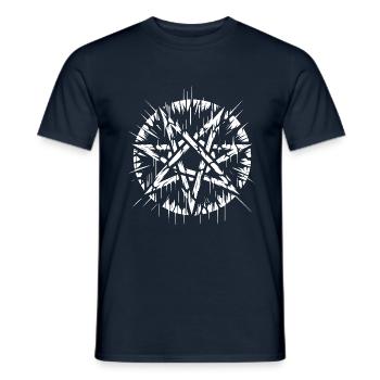 Zerrissenes Pentagramm Okkultes Zeichen - Männer T-Shirt - Navy - Vorne - AI Model Male 178 light (178cm)