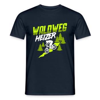 MTB Downhill Mountainbiker - Waldweg Heizer - Männer T-Shirt - Navy - Vorne - AI Model Male 178 light (178cm)
