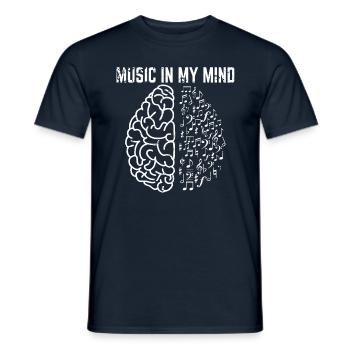 Musik in meinem Kopf Gehirn Musiker - Männer T-Shirt - Navy - Vorne - AI Model Male 178 light (178cm)