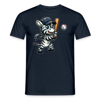 Joueur de baseball zèbre - rayures, vitesse - T-shirt homme - marine - Devant - AI Model Male 178 light (178cm)