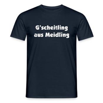 Österreich Gscheitling aus Meidling Dialekt Spruch - Männer T-Shirt - Navy - Vorne - AI Model Male 178 light (178cm)