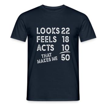 50 Thin Saying 50 Years Gift - Men's T-Shirt - navy - Front - AI Model Male 178 light (178cm)