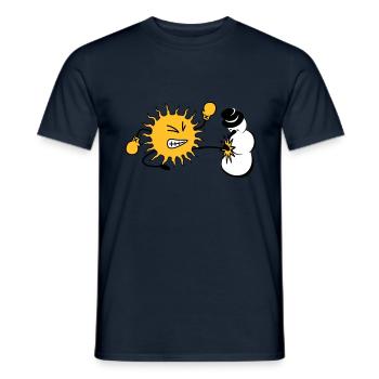 sun kicks snowman - Men's T-Shirt - navy - Front - AI Model Male 178 light (178cm)