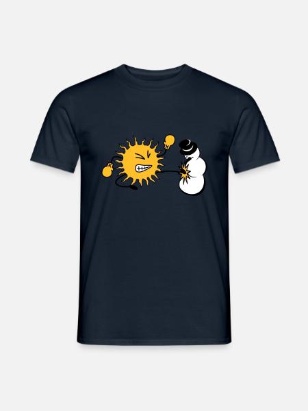 sonne kickt schneemann - Männer T-Shirt - Navy