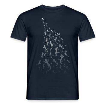 Gecko vs Dragonfly - Men's T-Shirt - navy - Front - AI Model Male 178 light (178cm)