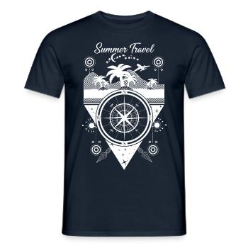 Summer travel - Men's T-Shirt - navy - Front - AI Model Male 178 light (178cm)