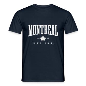 Montreal Quebec Canada Maple Leaf - Men's T-Shirt - navy - Front - AI Model Male 178 light (178cm)