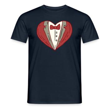 T-shirt de coeur de substitution de smoking - T-shirt homme - marine - Devant - AI Model Male 178 light (178cm)