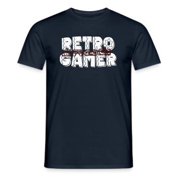 RETRO GAMER Games Jeux Cadeau - T-shirt homme - marine - Devant - AI Model Male 178 light (178cm)