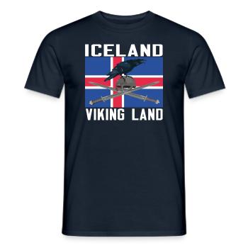 ICELAND VIKING LAND Viking Norsemen Gift - Men's T-Shirt - navy - Front - AI Model Male 178 light (178cm)