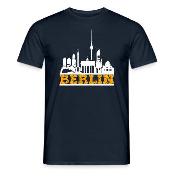BERLIN Stadt Skyline GeschenkBERLIN Stadt Skyline - Männer T-Shirt - Navy - Vorne - AI Model Male 178 light (178cm)