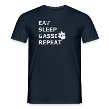 Eat Sleep Gassi Repeat Dog Owners - Men's T-Shirt - navy - Front - AI Model Male 178 light (178cm)