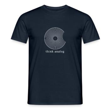 Think analog - Men's T-Shirt - navy - Front - AI Model Male 178 light (178cm)
