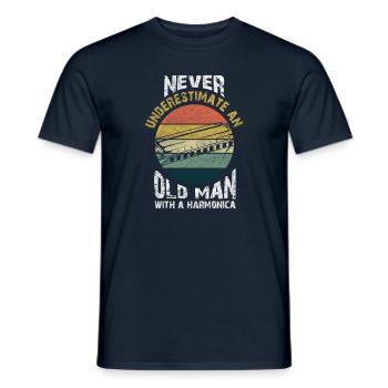 Harmonica - T-shirt homme - marine - Devant - AI Model Male 178 light (178cm)