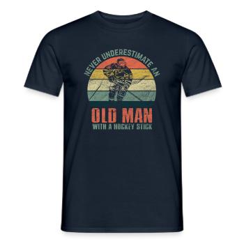 Eishockey Spieler - Männer T-Shirt - Navy - Vorne - AI Model Male 178 light (178cm)