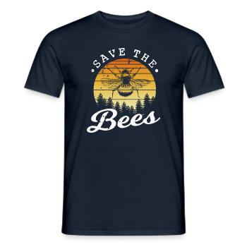 Save the bees - Men's T-Shirt - navy - Front - AI Model Male 178 light (178cm)