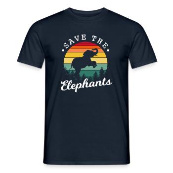 Sauvez les éléphants - T-shirt homme - marine - Devant - AI Model Male 178 light (178cm)