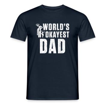 Worlds Okayest Dad - Men's T-Shirt - navy - Front - AI Model Male 178 light (178cm)