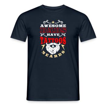 Papa-Bart-Tätowierungen - Männer T-Shirt - Navy - Vorne - AI Model Male 178 light (178cm)