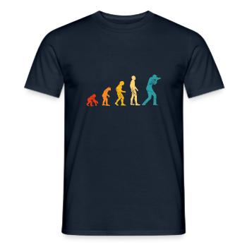 Retro evolution photographer - Men's T-Shirt - navy - Front - AI Model Male 178 light (178cm)