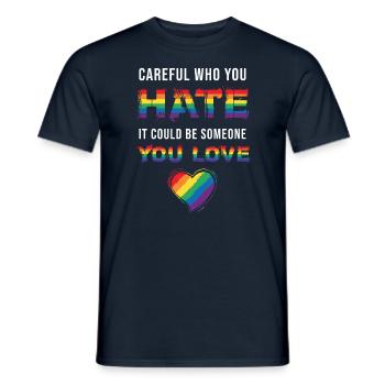 LGBT Hate Love - Männer T-Shirt - Navy - Vorne - AI Model Male 178 light (178cm)