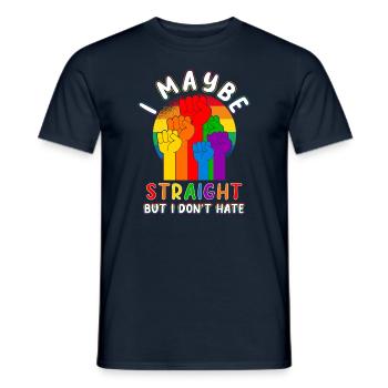 LGBT Rainbow Straight - Männer T-Shirt - Navy - Vorne - AI Model Male 178 light (178cm)