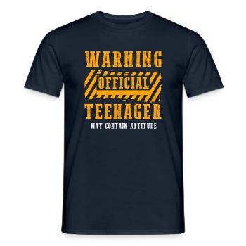 Official adolescent Warning - T-shirt homme - marine - Devant - AI Model Male 178 light (178cm)