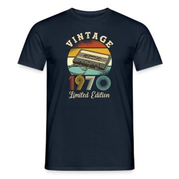 Vintage 1970 - Men's T-Shirt - navy - Front - AI Model Male 178 light (178cm)